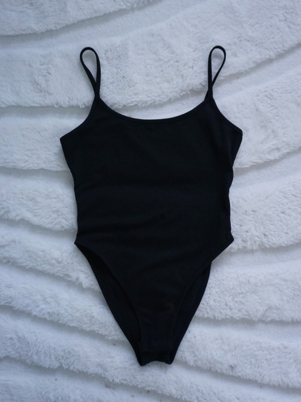 Black spaghetti strap bodysuit